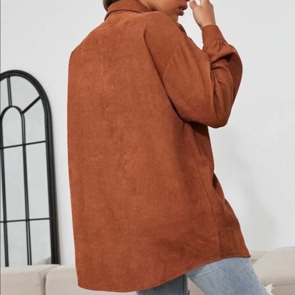 Drop Shoulder Pocket Corduroy Coat - Picture 7 of 7